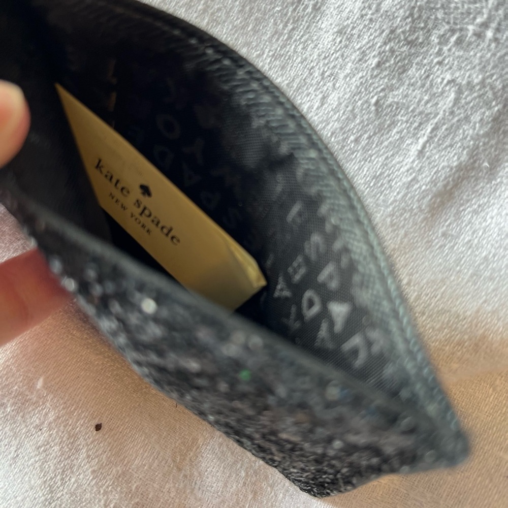 Kate Spade Glitter Black Card Holder - Picture 5 of 5